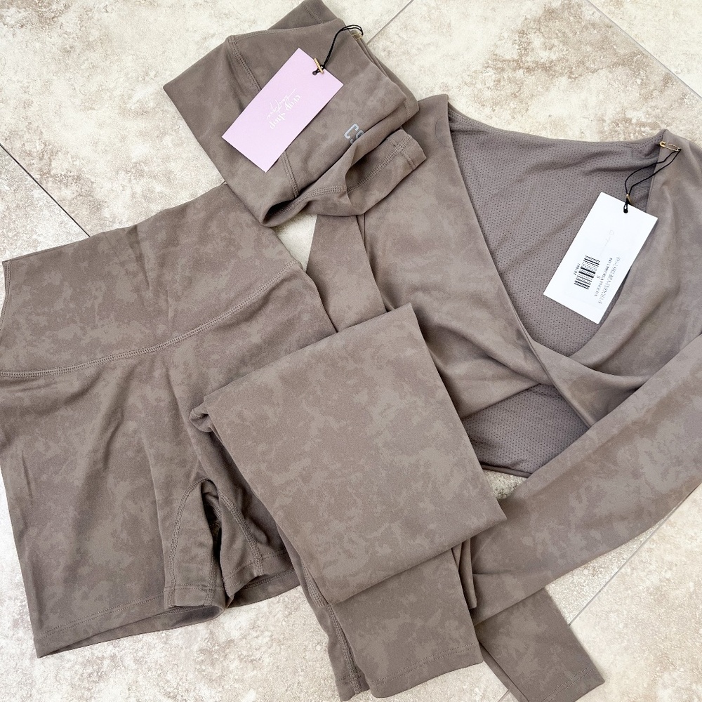 MOCHA FADE CSB BUNDLE (shorts, leggings, crop) XS/S